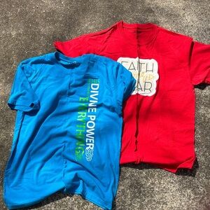 Gildan Blue & Red Short Sleeve Graphic Tee Duo